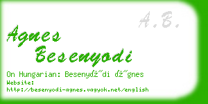 agnes besenyodi business card